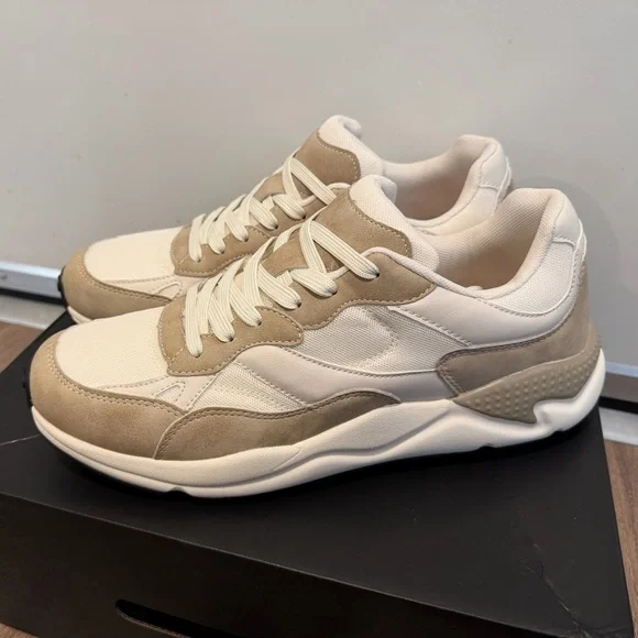 Fashion Nova Men's Sneakers in Cream and Tan - Picture 3 of 7